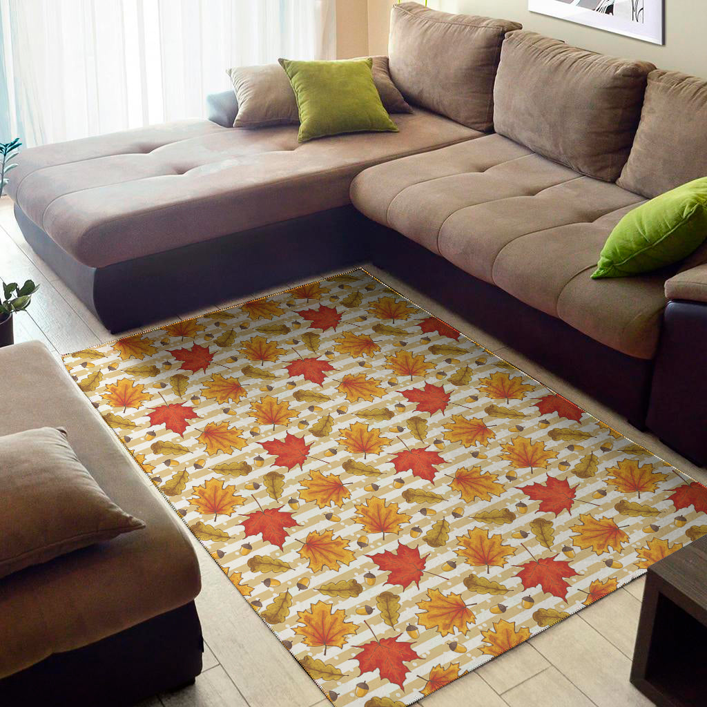 Maple And Oak Pattern Print Area Rug