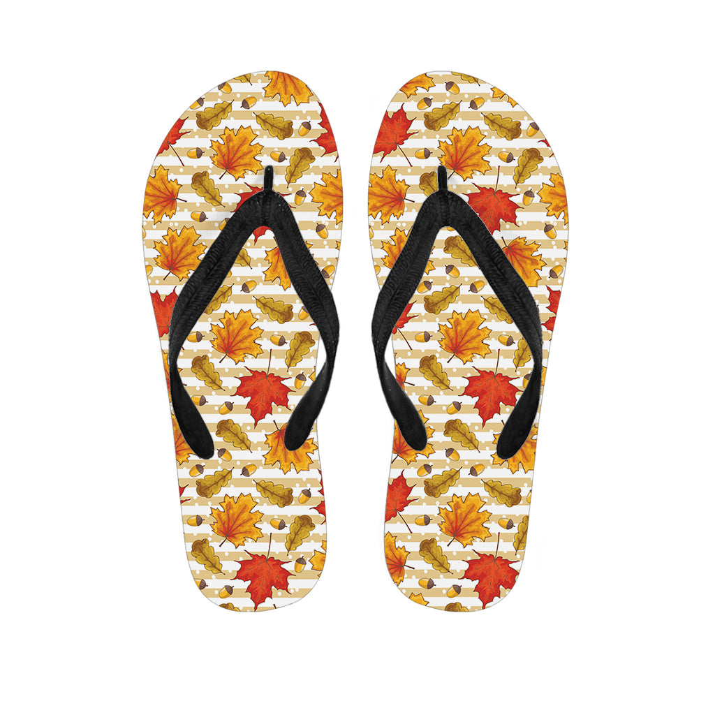 Maple And Oak Pattern Print Flip Flops