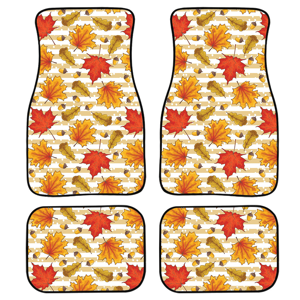 Maple And Oak Pattern Print Front and Back Car Floor Mats