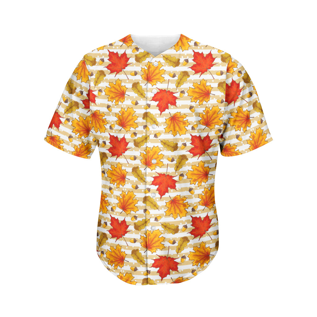 Maple And Oak Pattern Print Men's Baseball Jersey