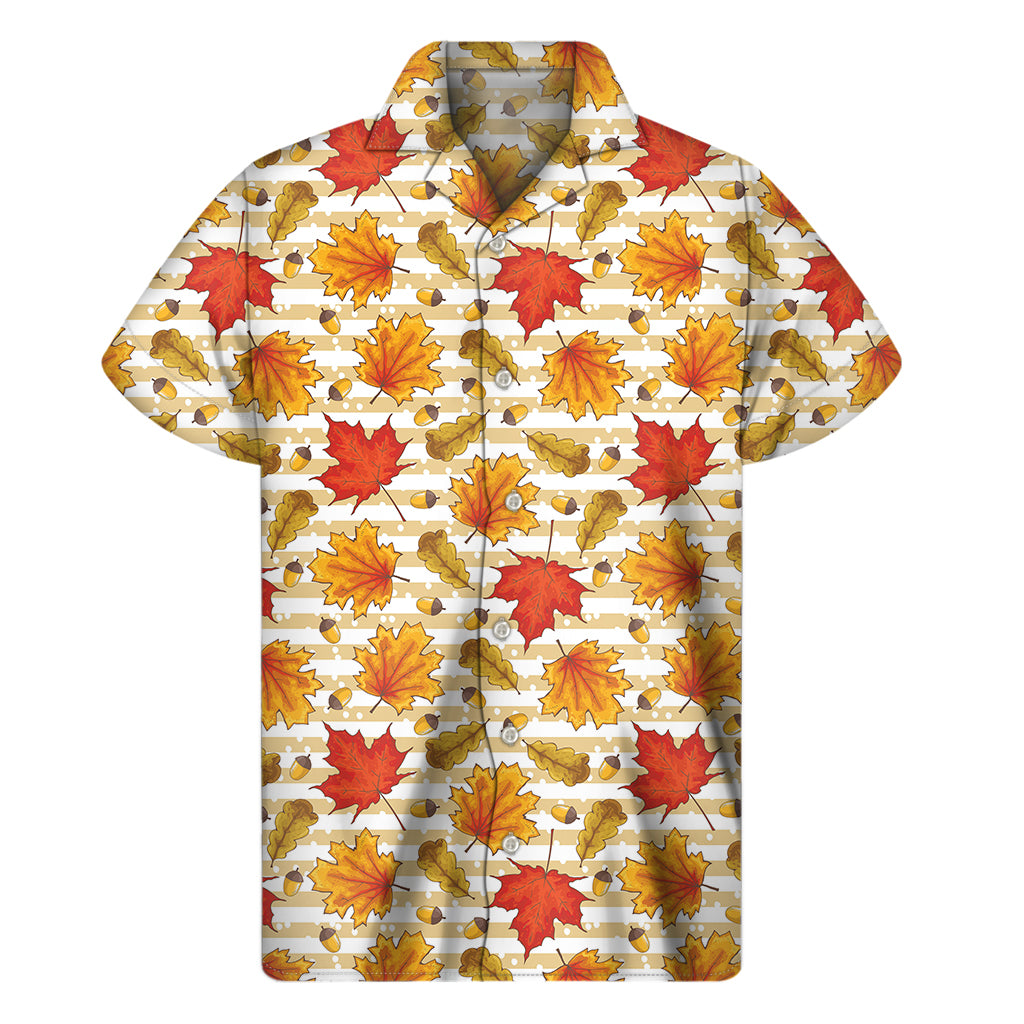 Maple And Oak Pattern Print Men's Short Sleeve Shirt