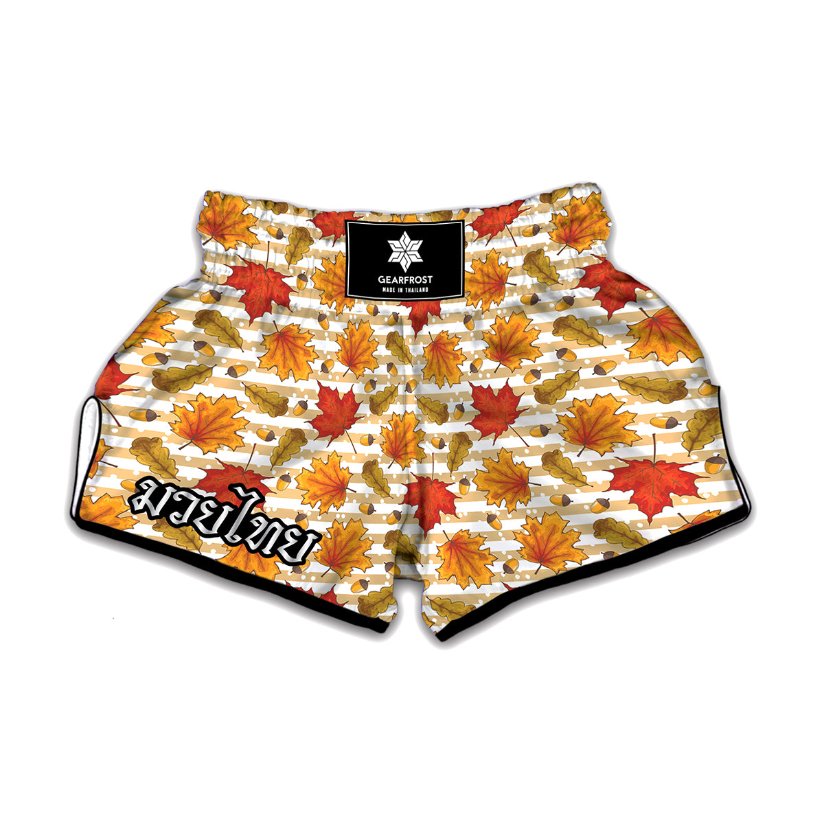 Maple And Oak Pattern Print Muay Thai Boxing Shorts