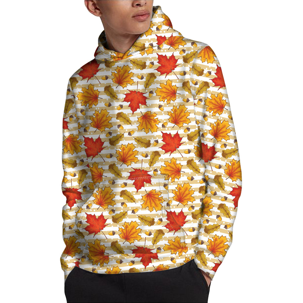 Maple And Oak Pattern Print Pullover Hoodie