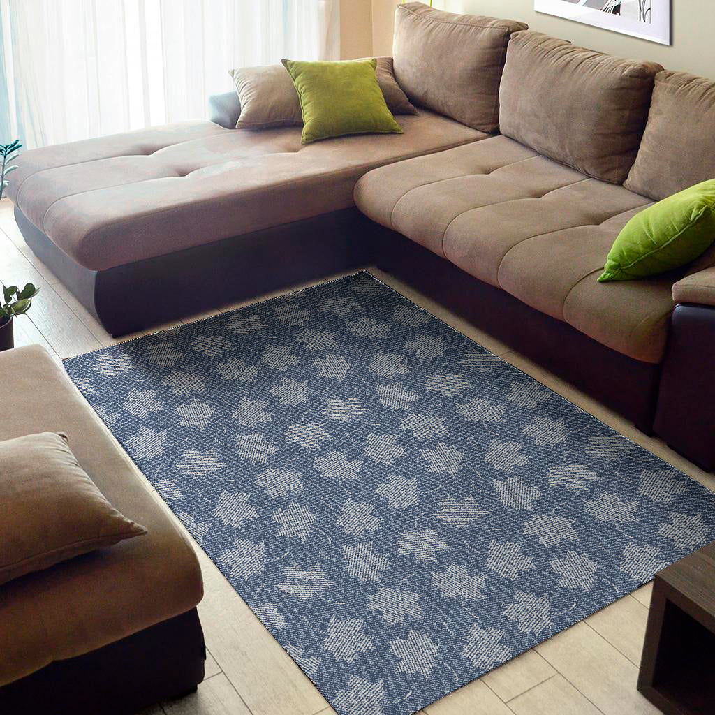 Maple Leaf Denim Jeans Pattern Print Area Rug