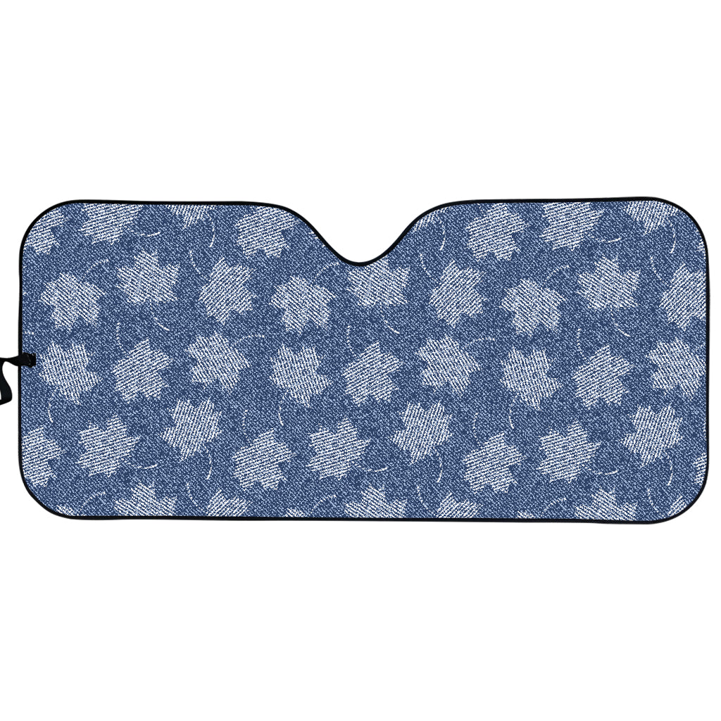 Maple Leaf Denim Jeans Pattern Print Car Sun Shade