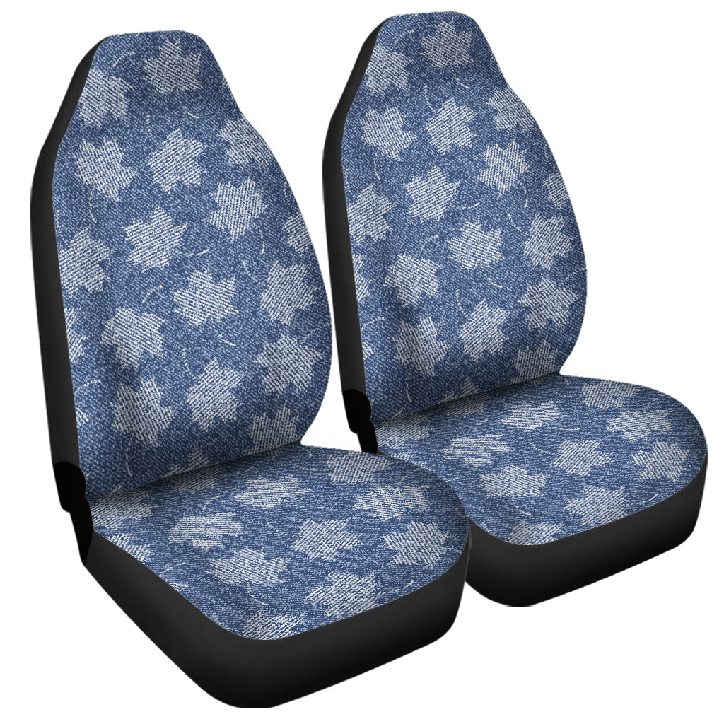 Maple Leaf Denim Jeans Pattern Print Universal Fit Car Seat Covers