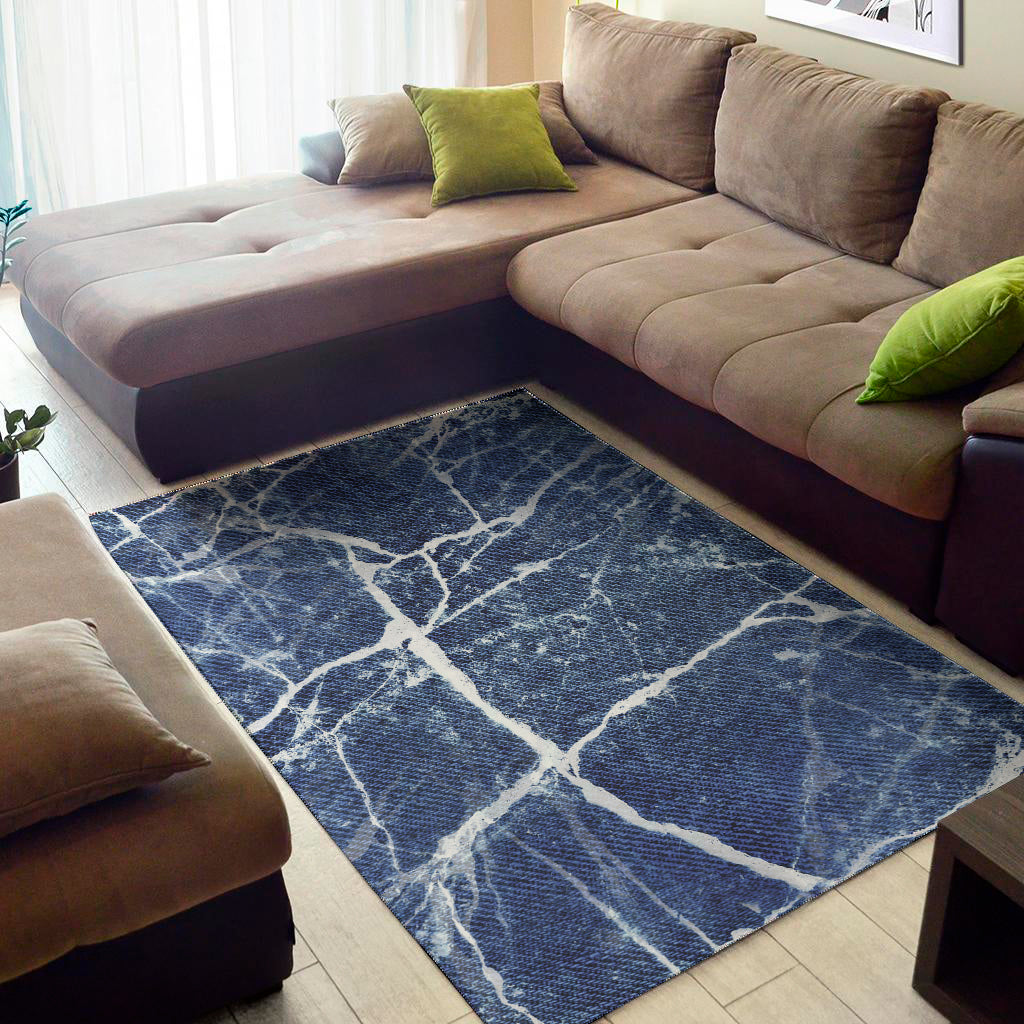 Marble Denim Jeans Pattern Print Area Rug