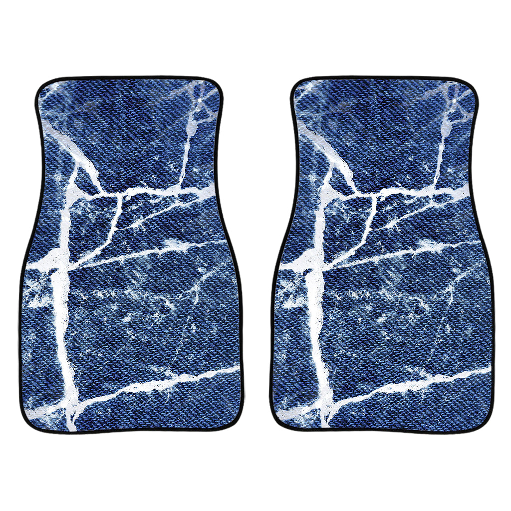 Marble Denim Jeans Pattern Print Front Car Floor Mats