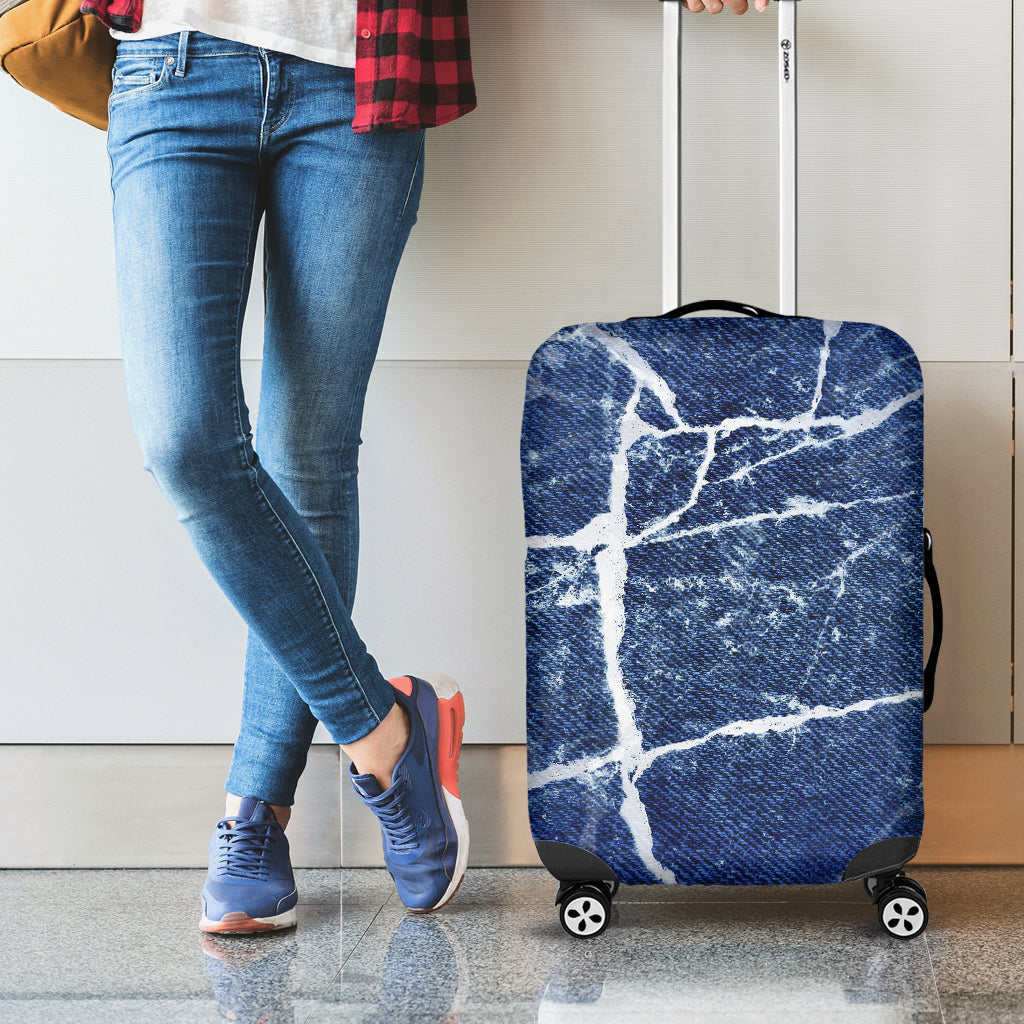 Marble Denim Jeans Pattern Print Luggage Cover