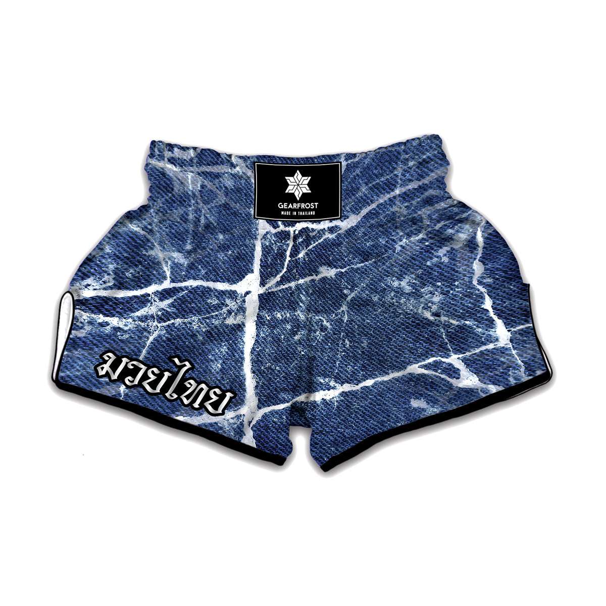 Marble Denim Jeans Pattern Print Muay Thai Boxing Shorts