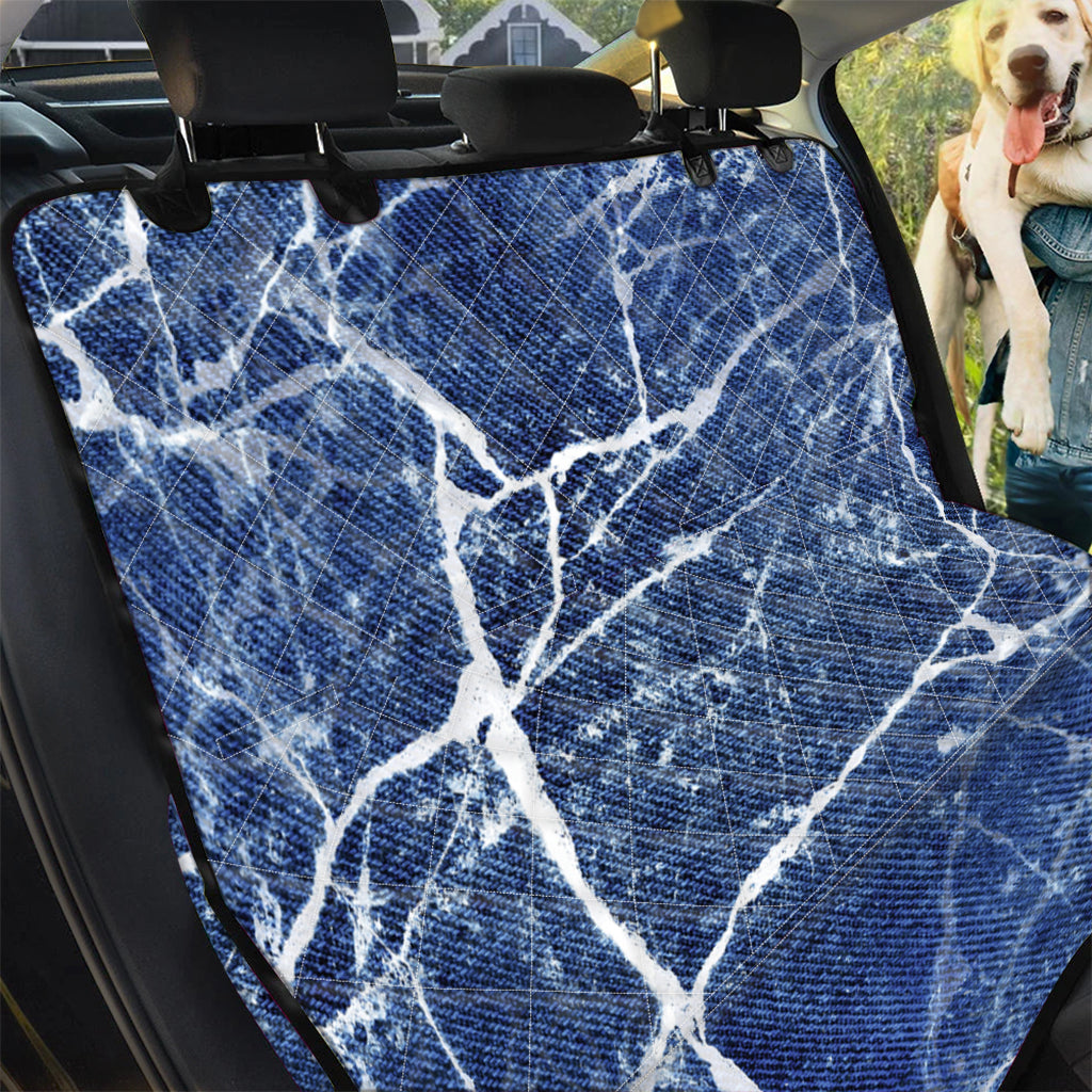 Marble Denim Jeans Pattern Print Pet Car Back Seat Cover