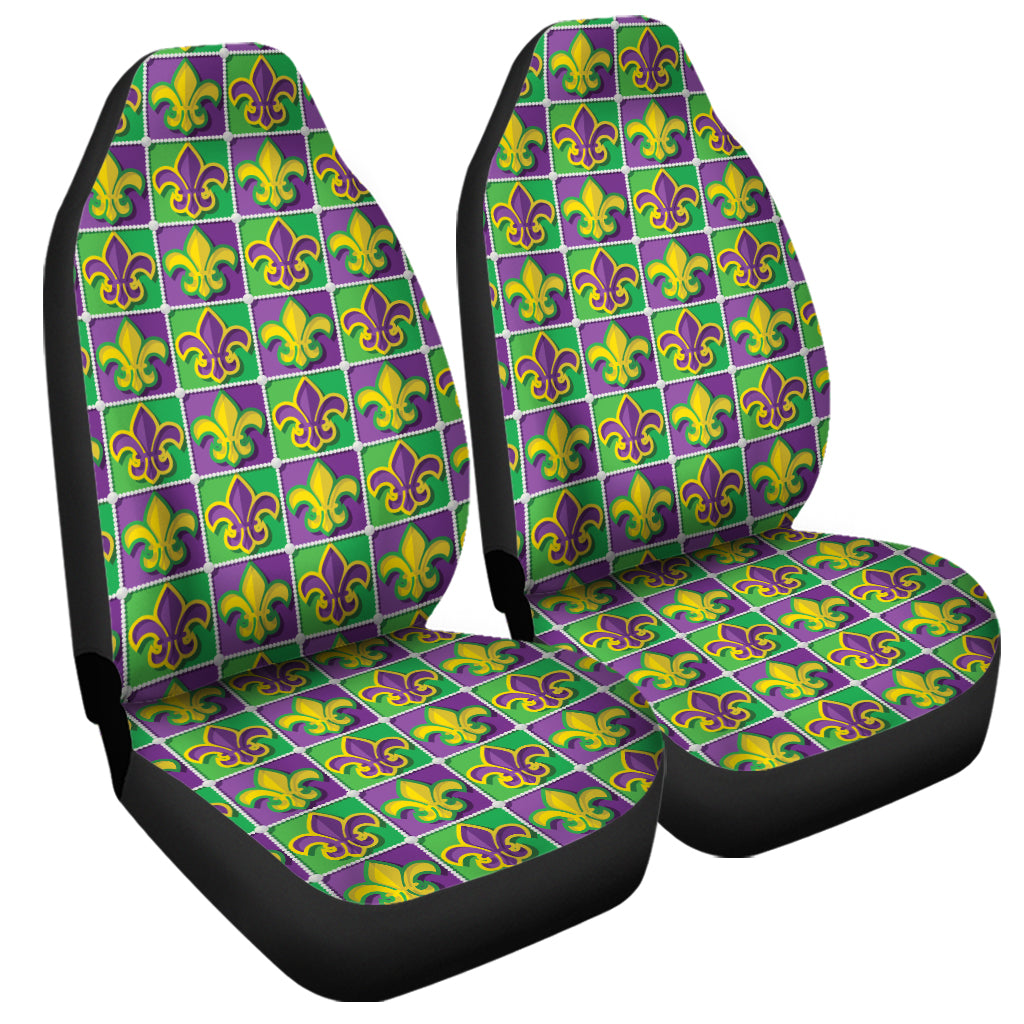 Mardi Gras Fleur De Lis Pattern Print Universal Fit Car Seat Covers