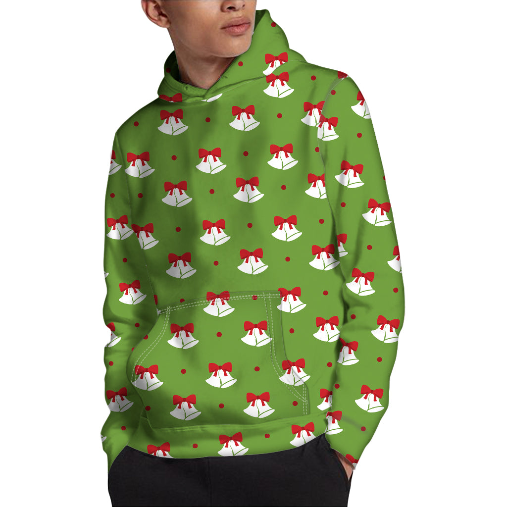 Merry Christmas Bells Pattern Print Pullover Hoodie