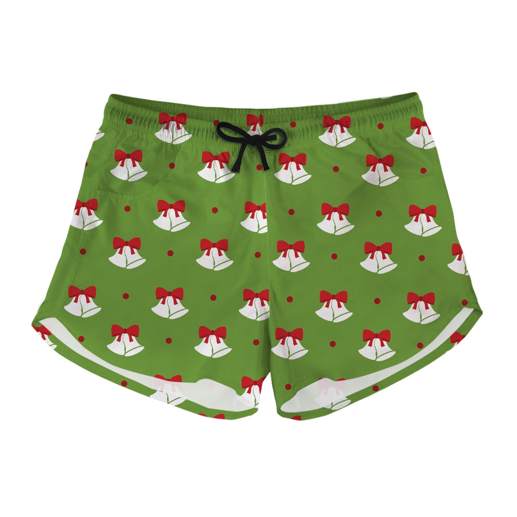 Merry Christmas Bells Pattern Print Women's Shorts