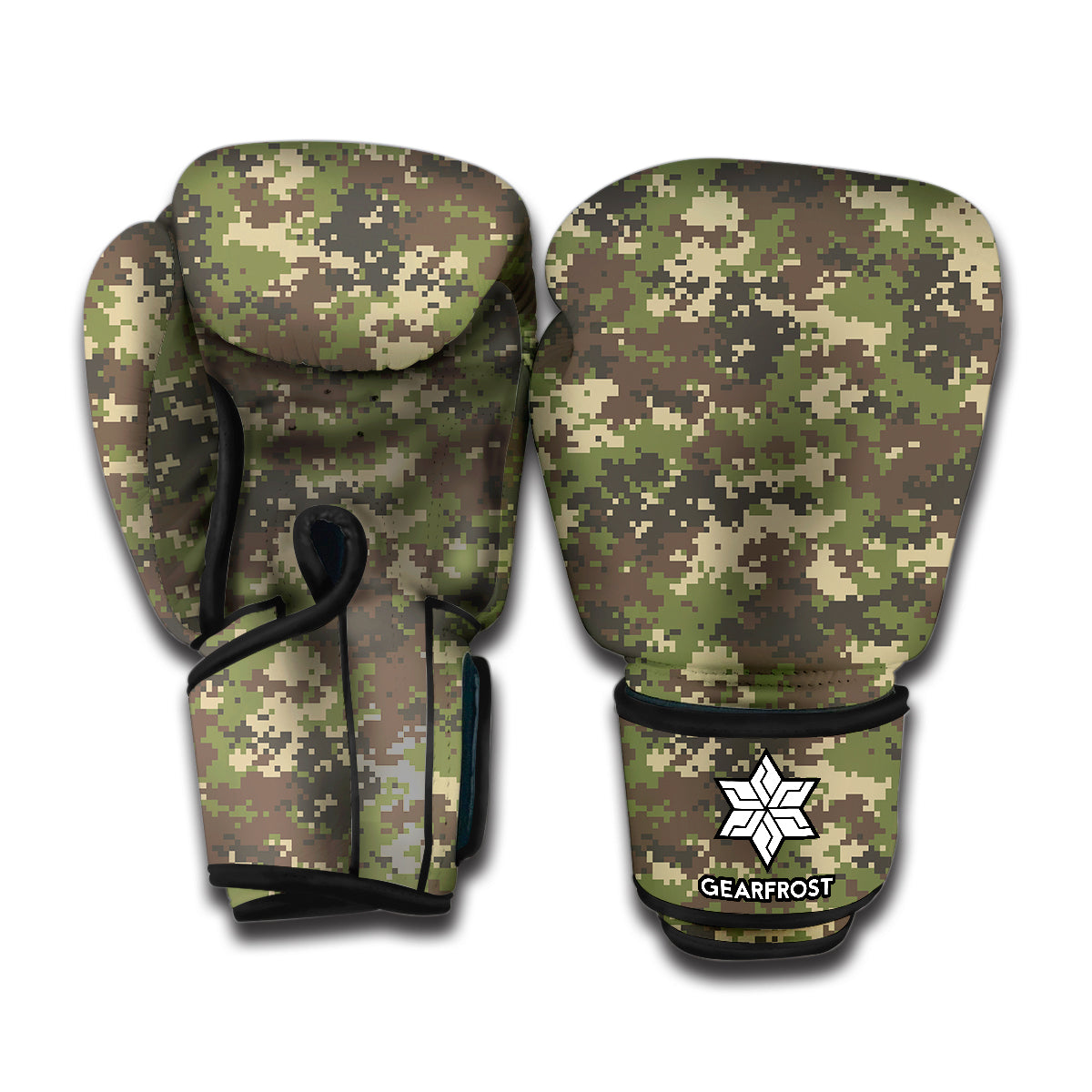 Military Digital Camo Pattern Print Boxing Gloves