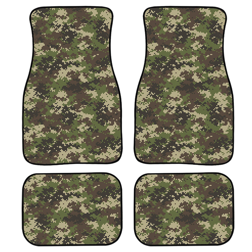 Military Digital Camo Pattern Print Front and Back Car Floor Mats