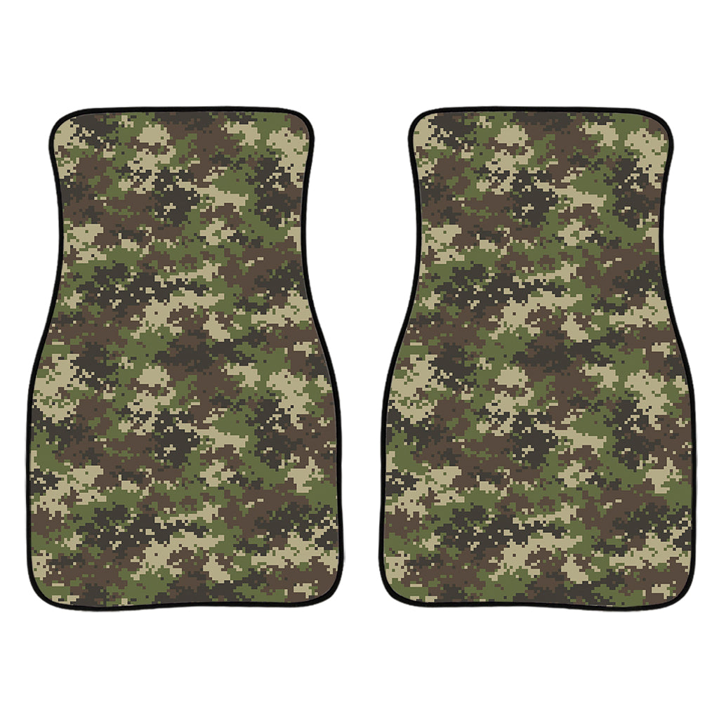 Military Digital Camo Pattern Print Front Car Floor Mats