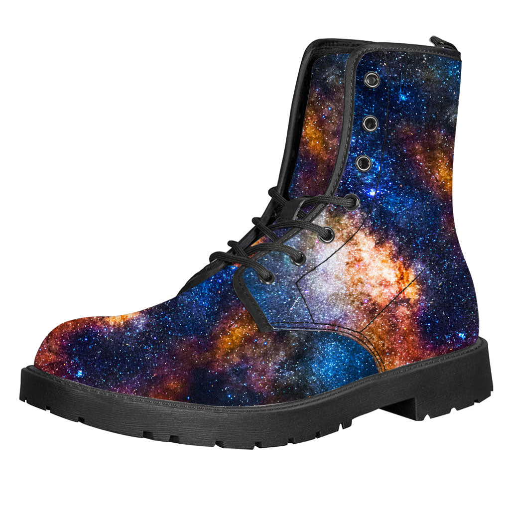 Milky Way Universe Galaxy Space Print Leather Boots