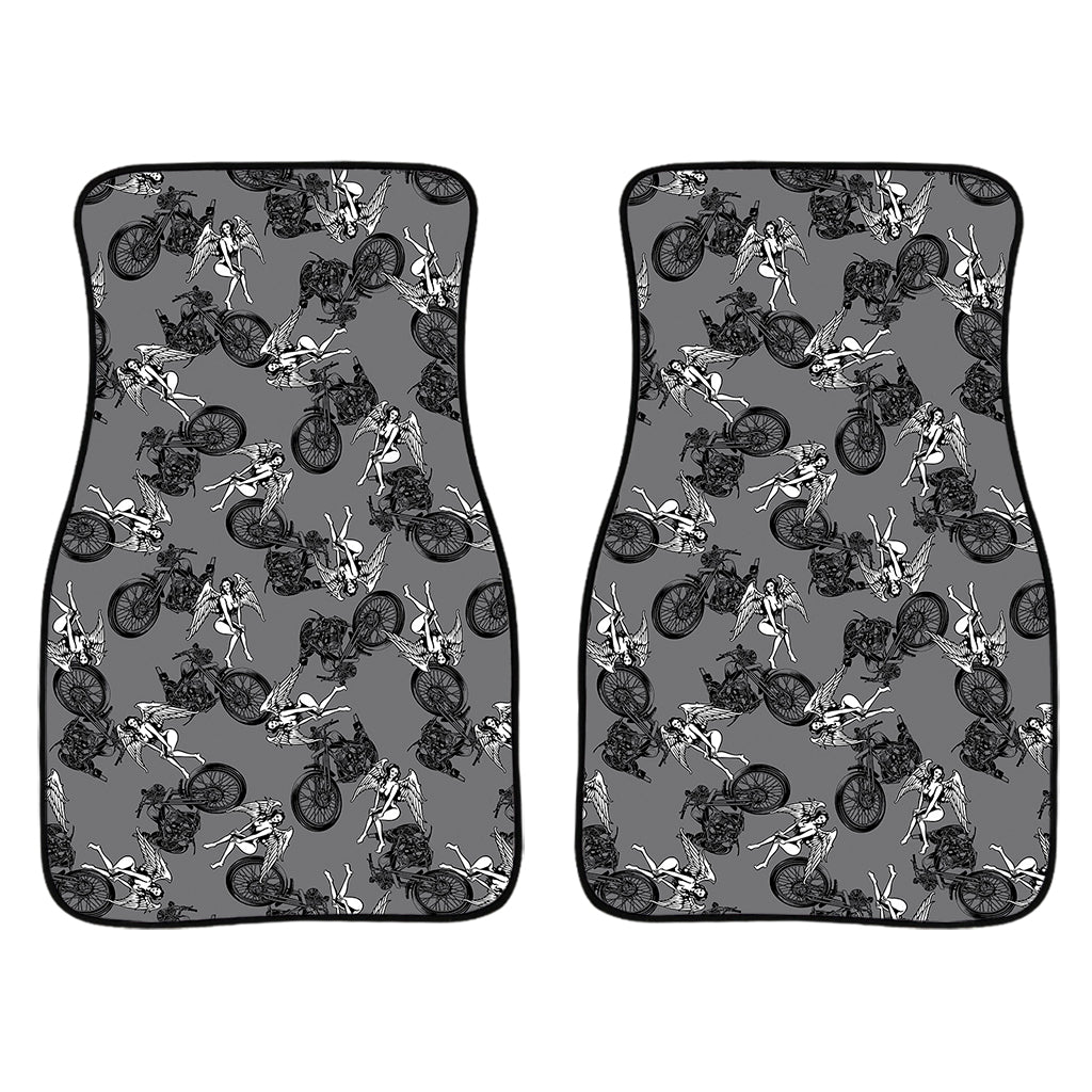 Motorcycle And Angel Pattern Print Front Car Floor Mats