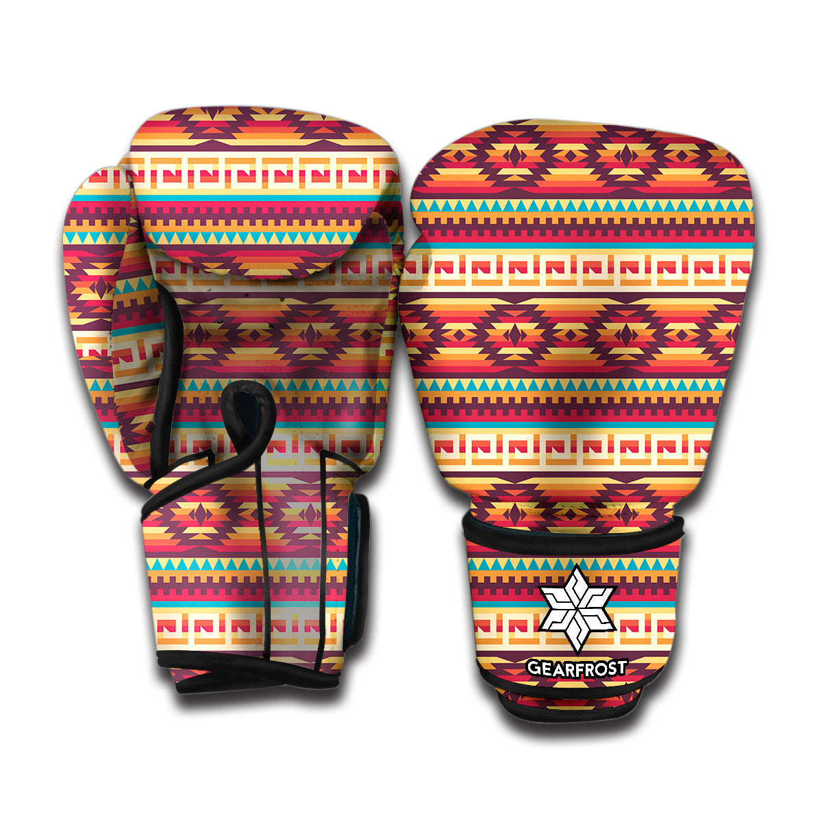 Native Inspired Pattern Print Boxing Gloves