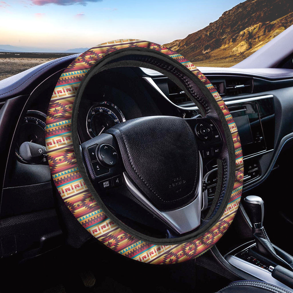 Native Inspired Pattern Print Car Steering Wheel Cover