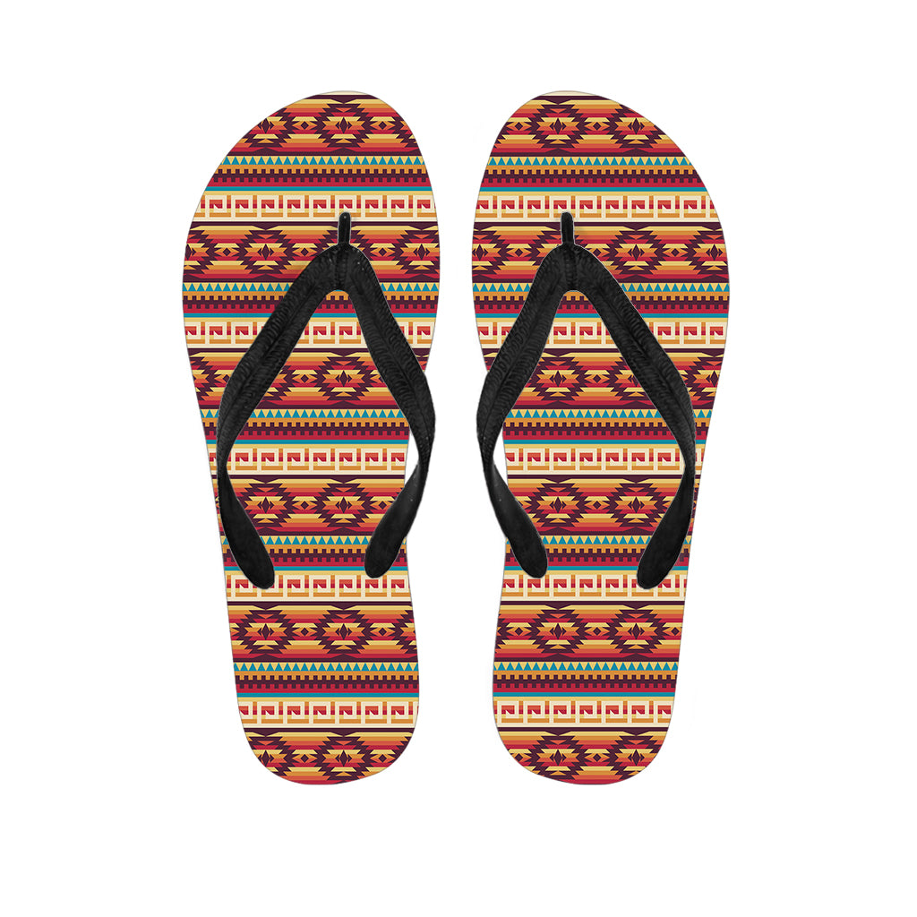 Native Inspired Pattern Print Flip Flops
