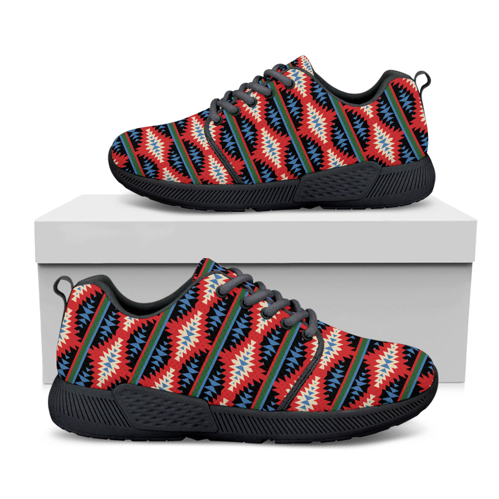 Native Navajo Pattern Print Black Athletic Shoes