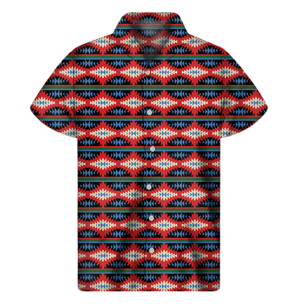 Native Navajo Pattern Print Men's Short Sleeve Shirt