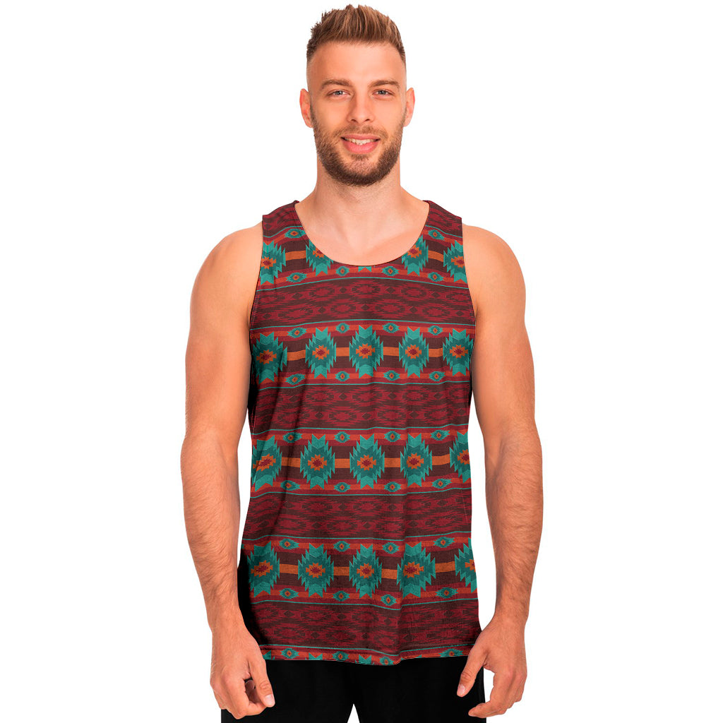 Native Southwestern Pattern Print Men's Tank Top