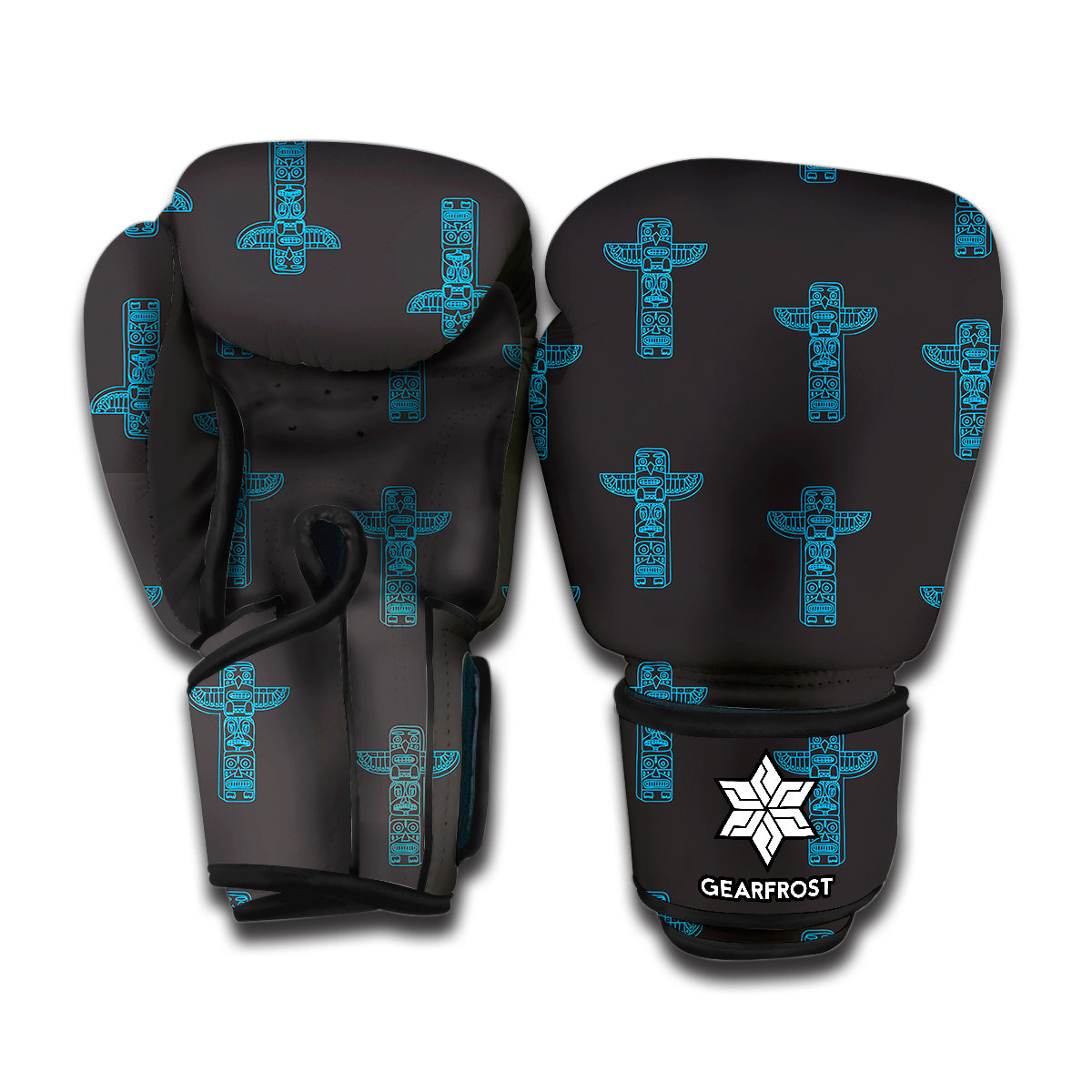 Native Totem Pattern Print Boxing Gloves