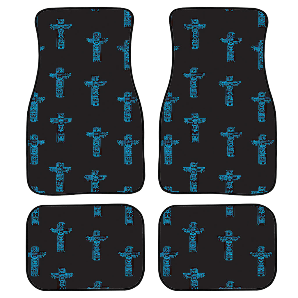 Native Totem Pattern Print Front and Back Car Floor Mats