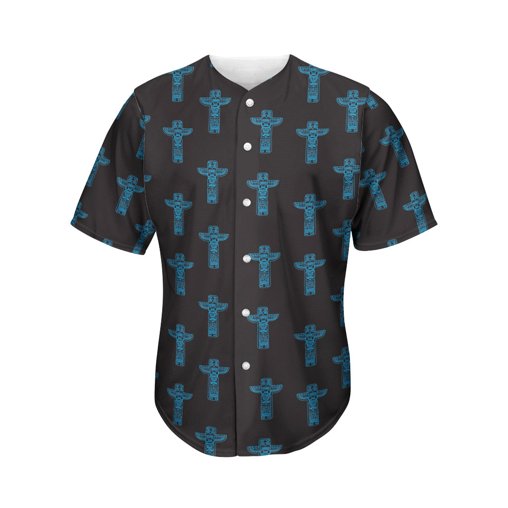 Native Totem Pattern Print Men's Baseball Jersey