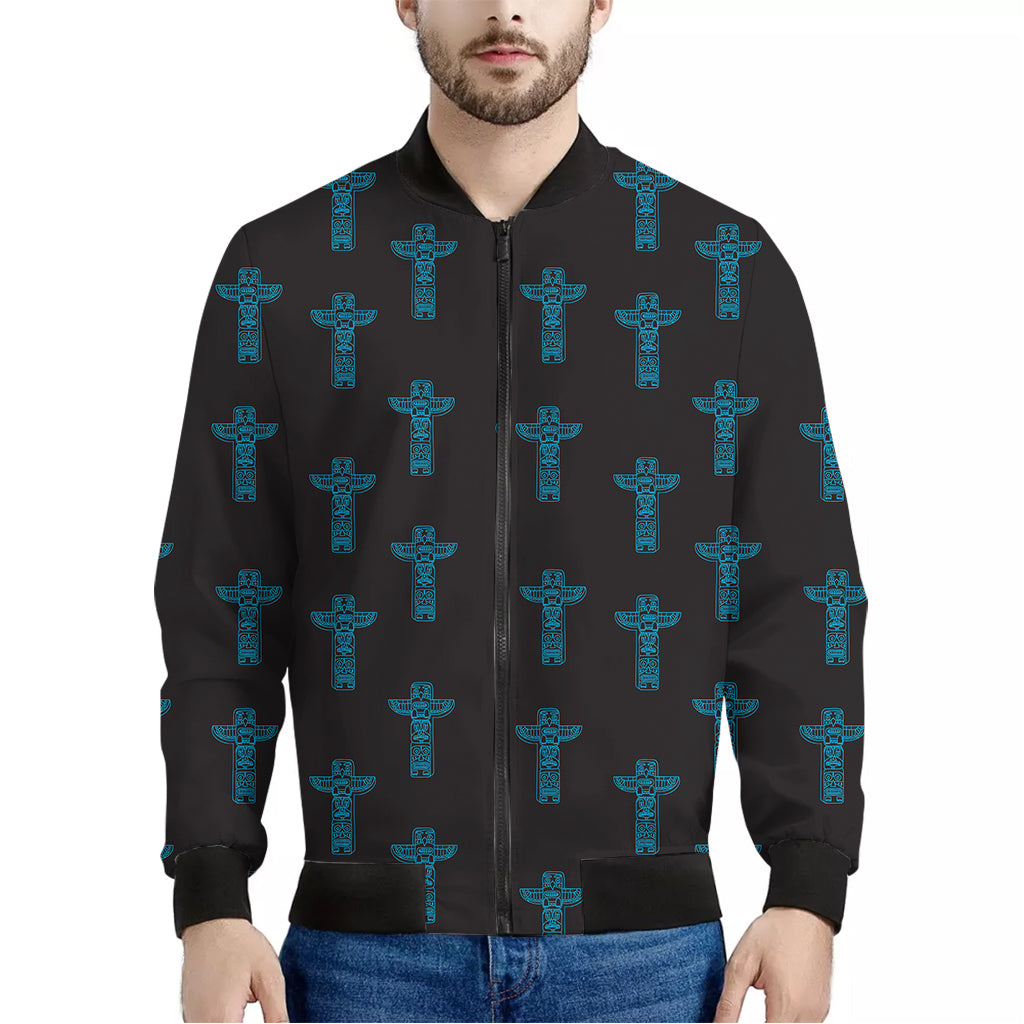 Native Totem Pattern Print Men's Bomber Jacket