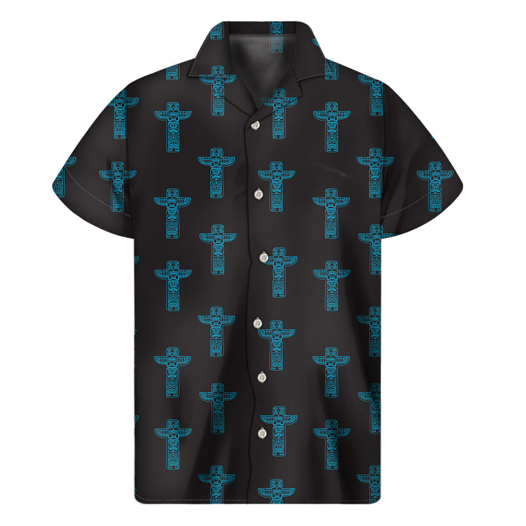 Native Totem Pattern Print Men's Short Sleeve Shirt