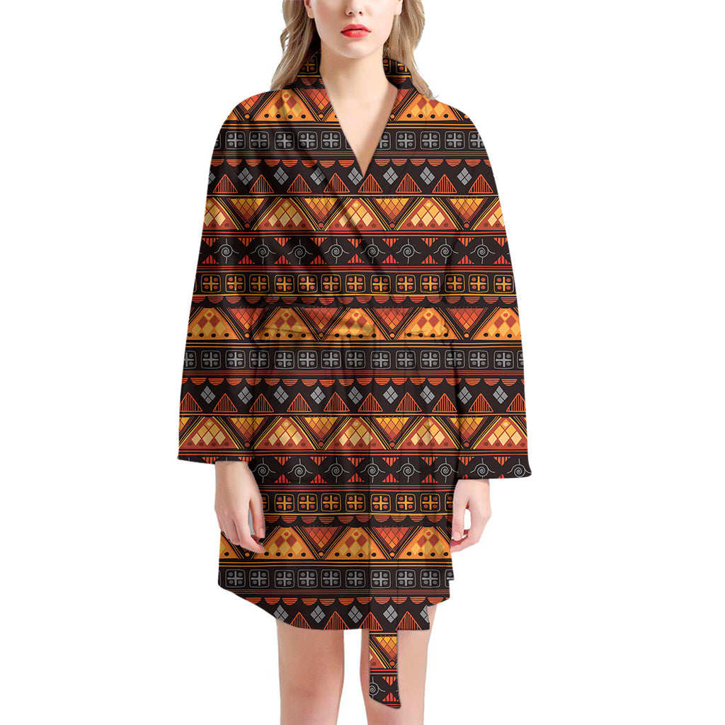 Native Tribal African Pattern Print Women's Bathrobe