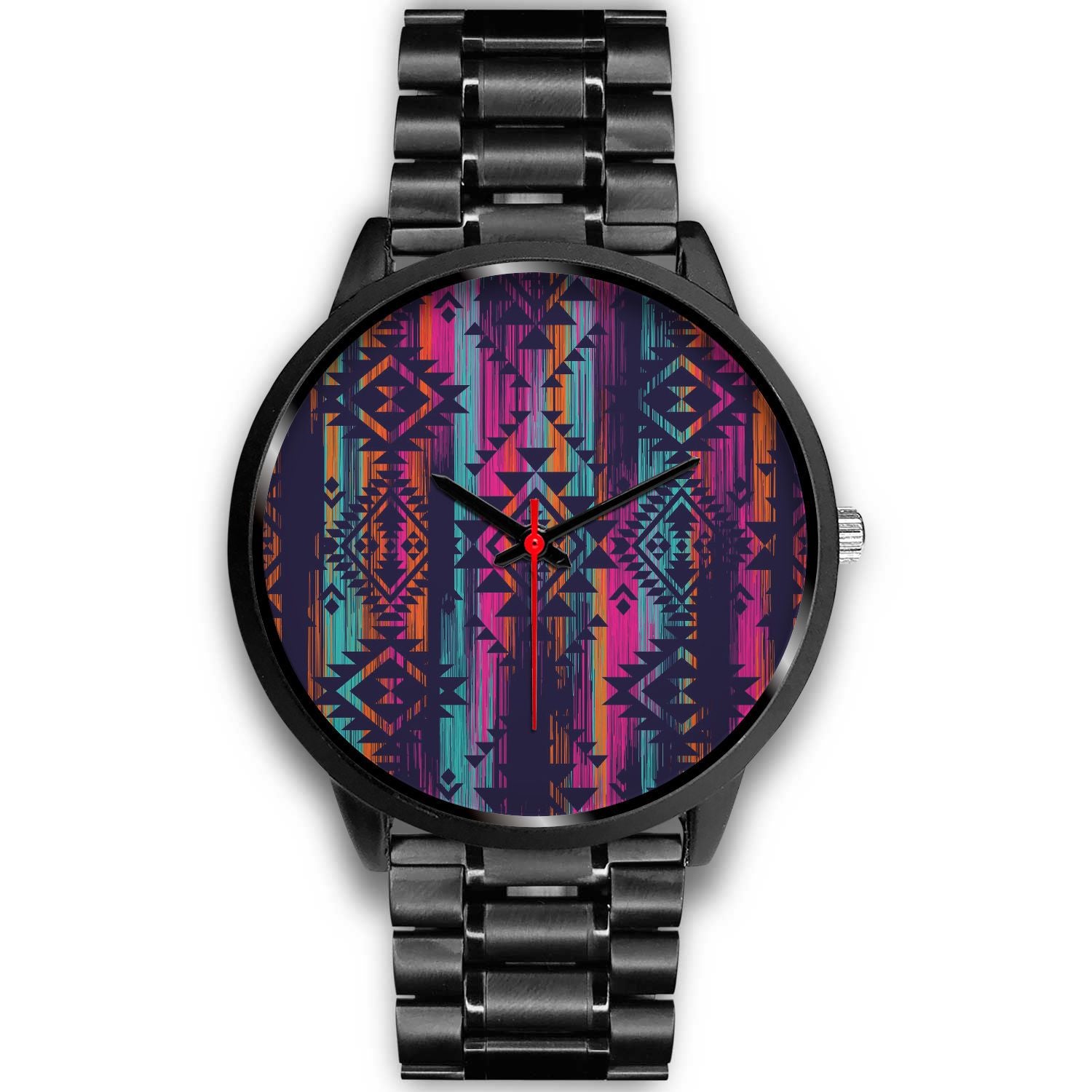 Native Tribal Aztec Pattern Print Black Watch