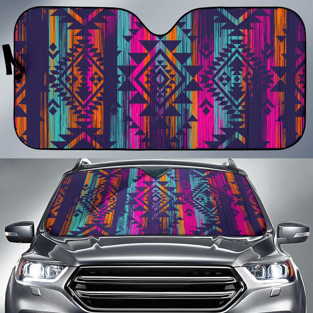 Native Tribal Aztec Pattern Print Car Sun Shade