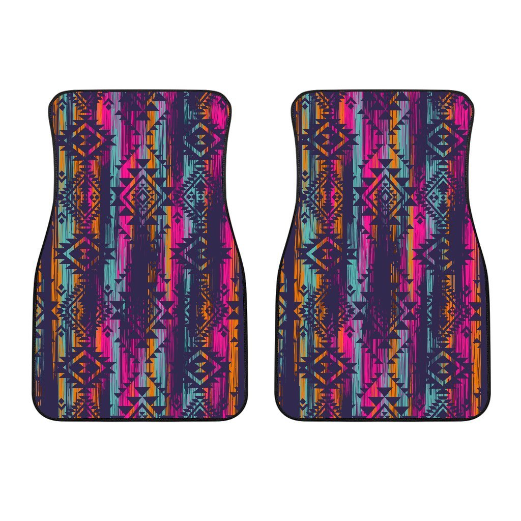 Native Tribal Aztec Pattern Print Front Car Floor Mats