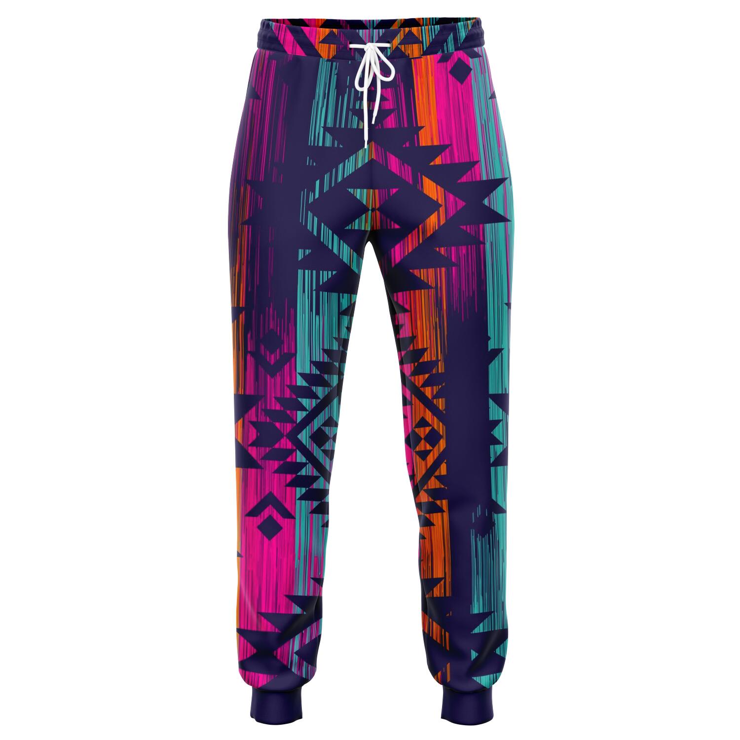 Native Tribal Aztec Pattern Print Jogger Pants