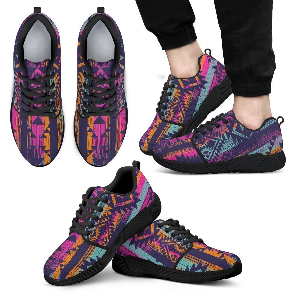 Native Tribal Aztec Pattern Print Men's Athletic Shoes