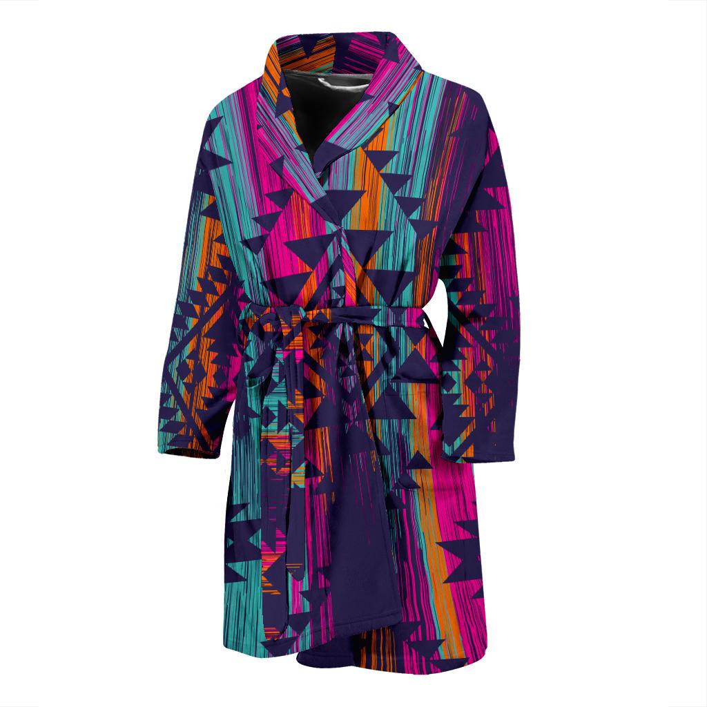 Native Tribal Aztec Pattern Print Men's Bathrobe