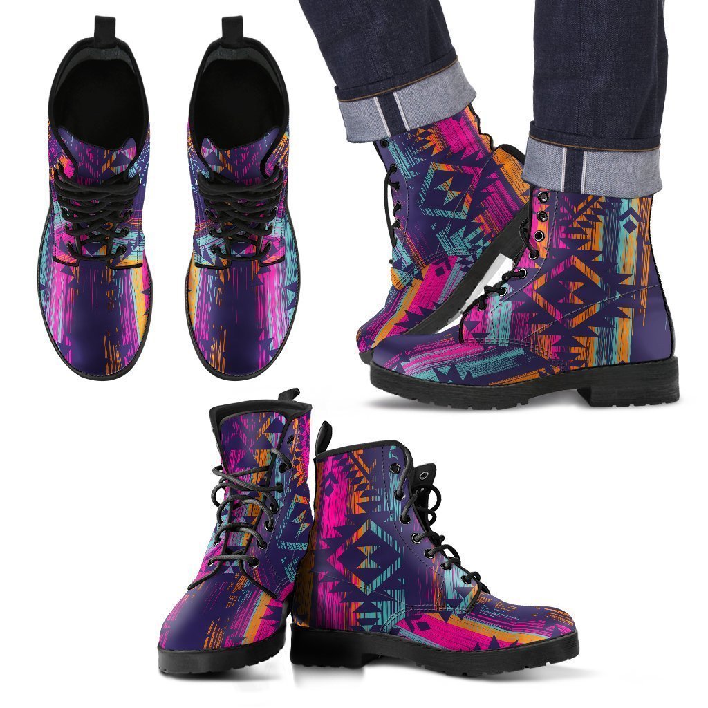 Native Tribal Aztec Pattern Print Men's Boots