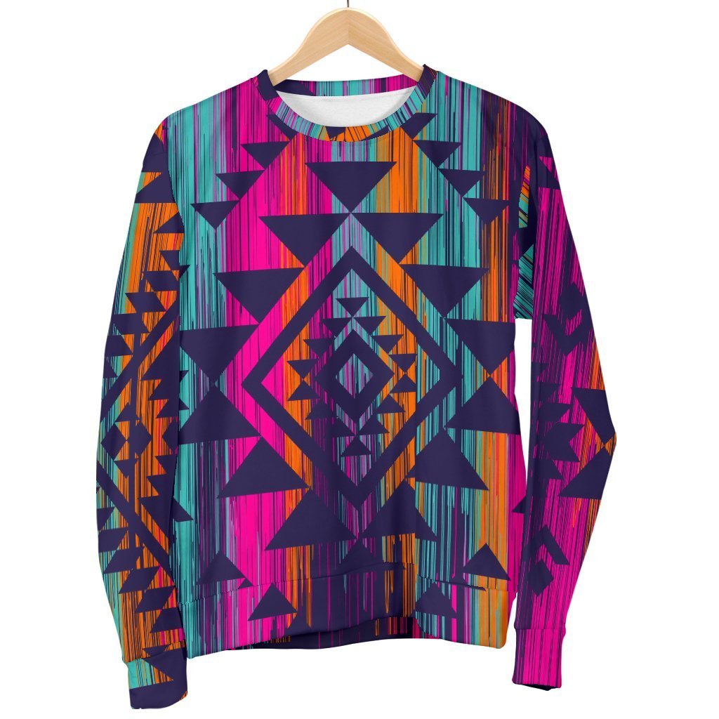 Native Tribal Aztec Pattern Print Men's Crewneck Sweatshirt