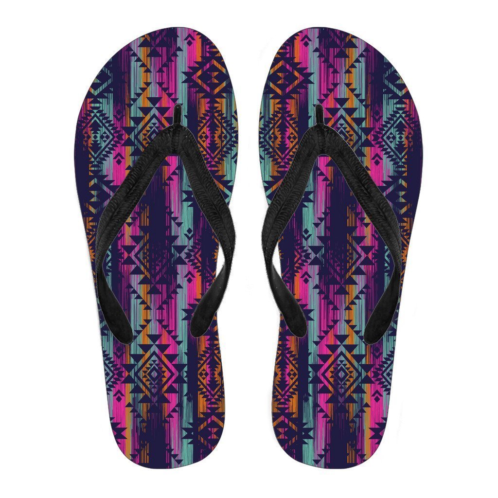 Native Tribal Aztec Pattern Print Men's Flip Flops