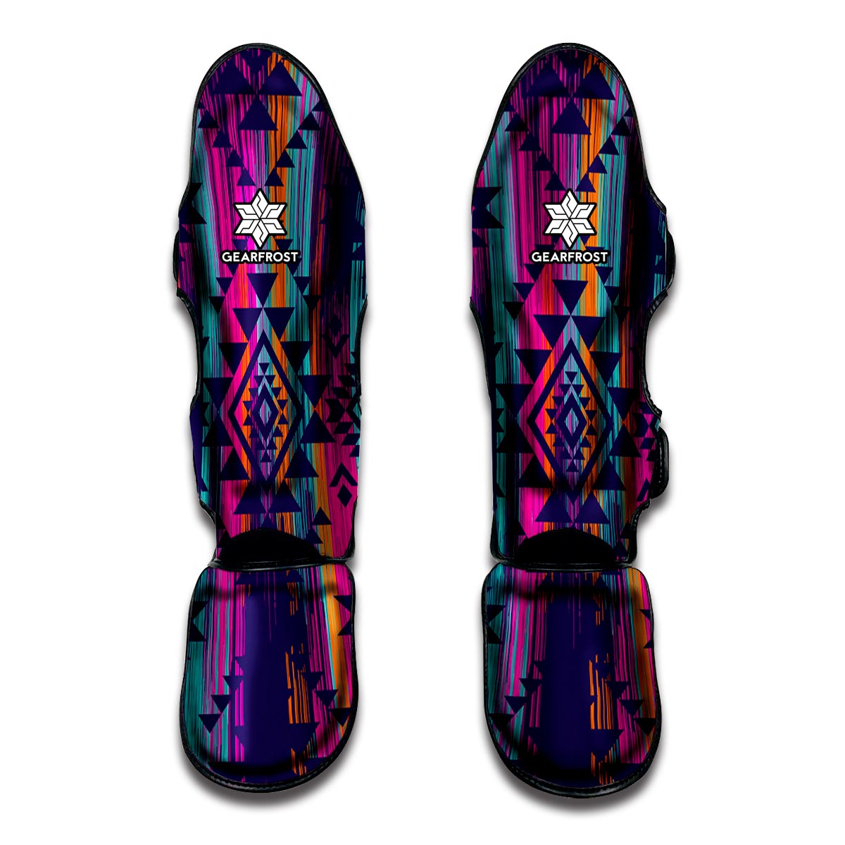 Native Tribal Aztec Pattern Print Muay Thai Shin Guards