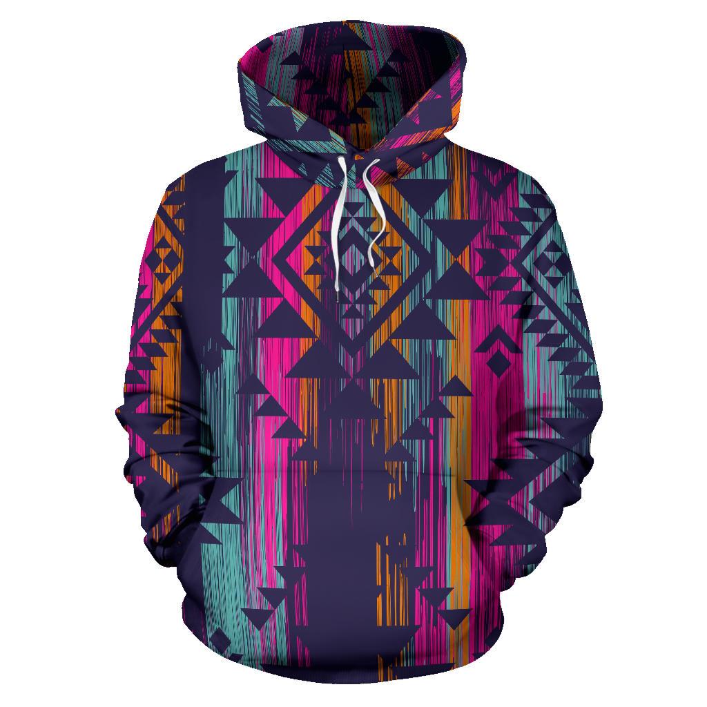 Native Tribal Aztec Pattern Print Pullover Hoodie