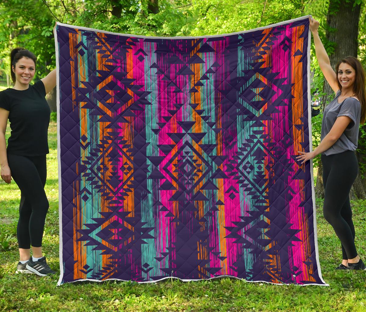 Native Tribal Aztec Pattern Print Quilt