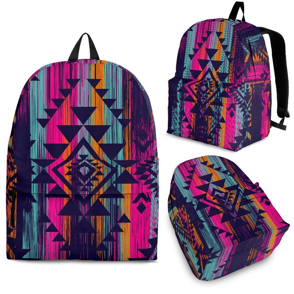 Native Tribal Aztec Pattern Print School Backpack