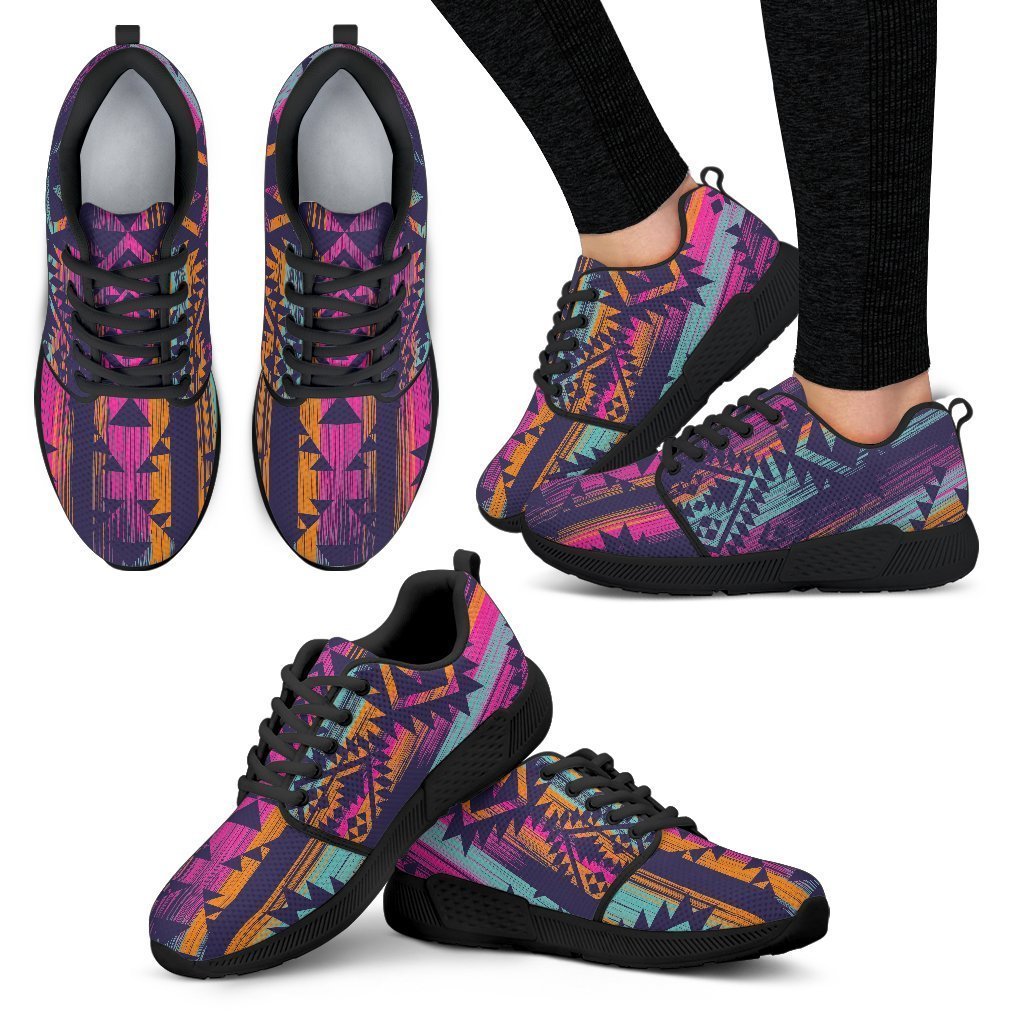 Native Tribal Aztec Pattern Print Women's Athletic Shoes