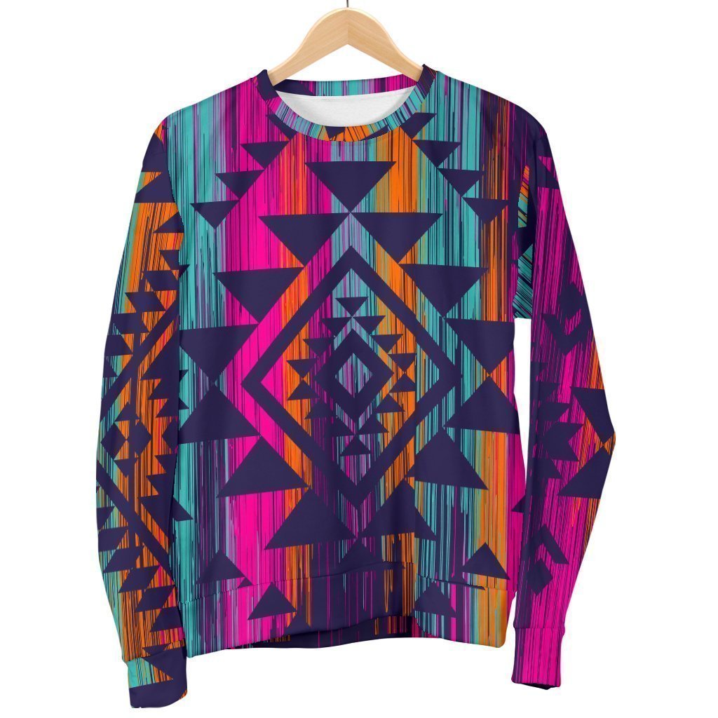 Native Tribal Aztec Pattern Print Women's Crewneck Sweatshirt